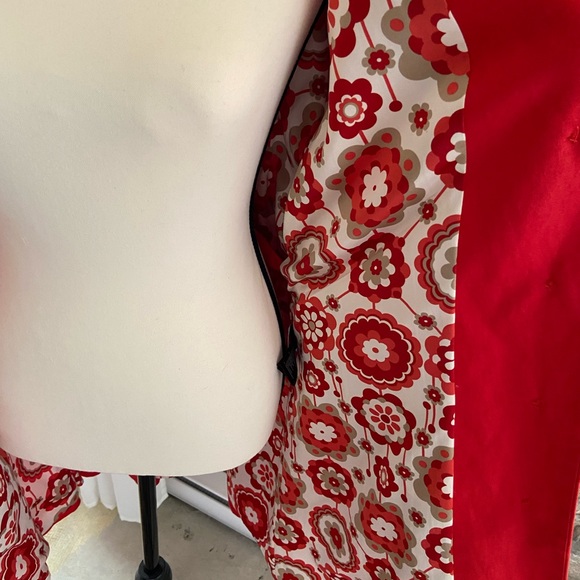 H&M red light trench coat lined 3/4 sleeves - Picture 4 of 6